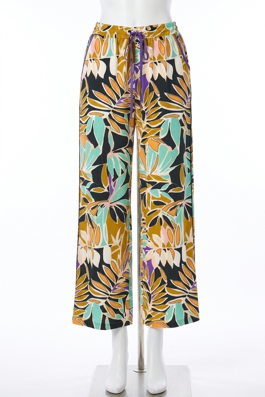 NEW PINCH cropped print woven pants in black
